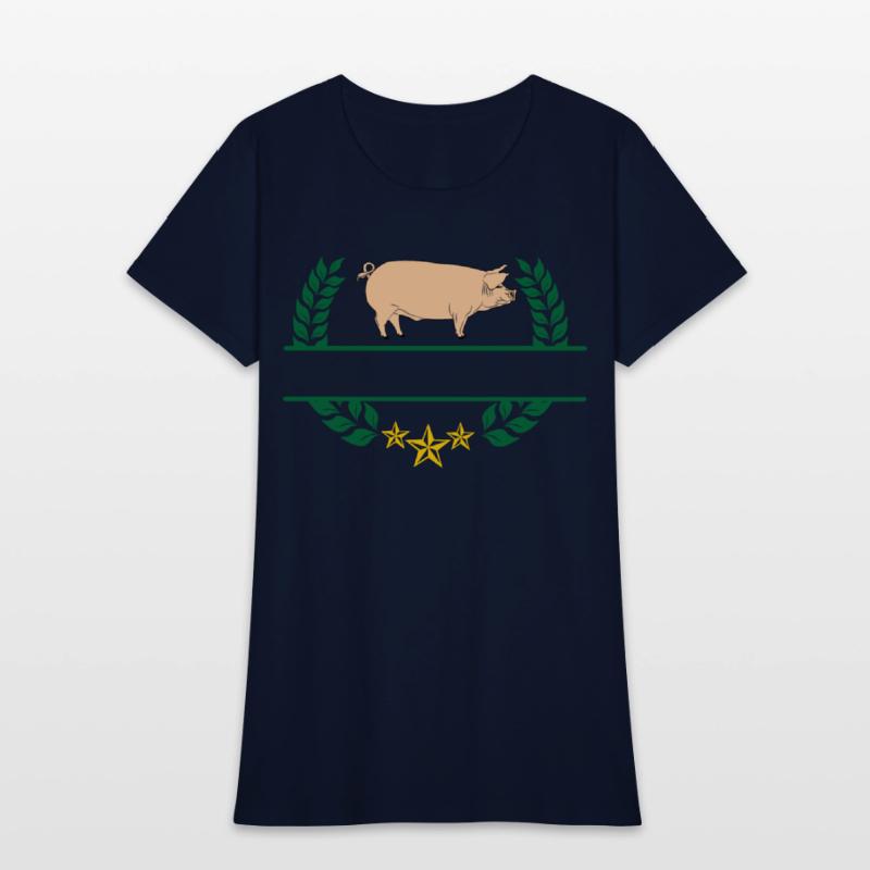 Pig with bar space in green laurel