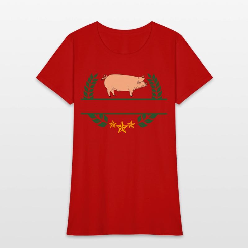 Pig with bar space in green laurel