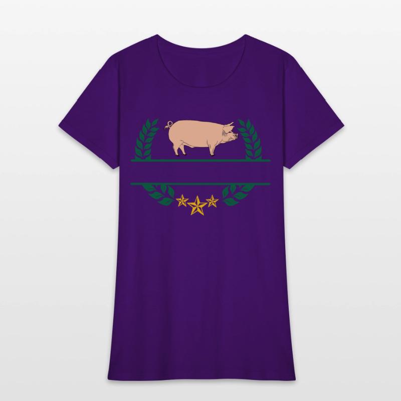 Pig with bar space in green laurel