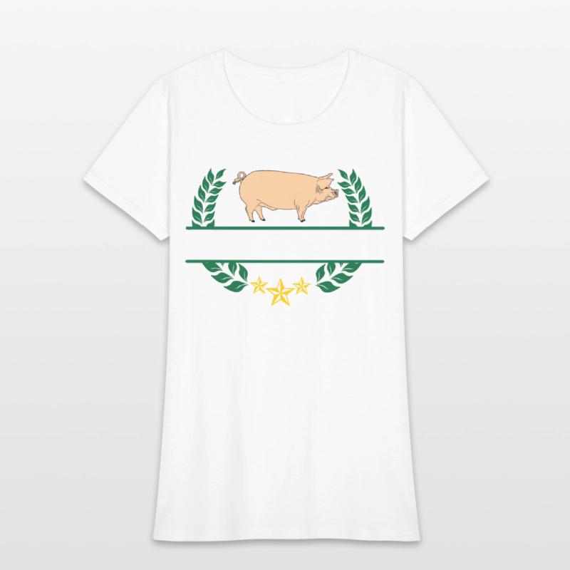 Pig with bar space in green laurel