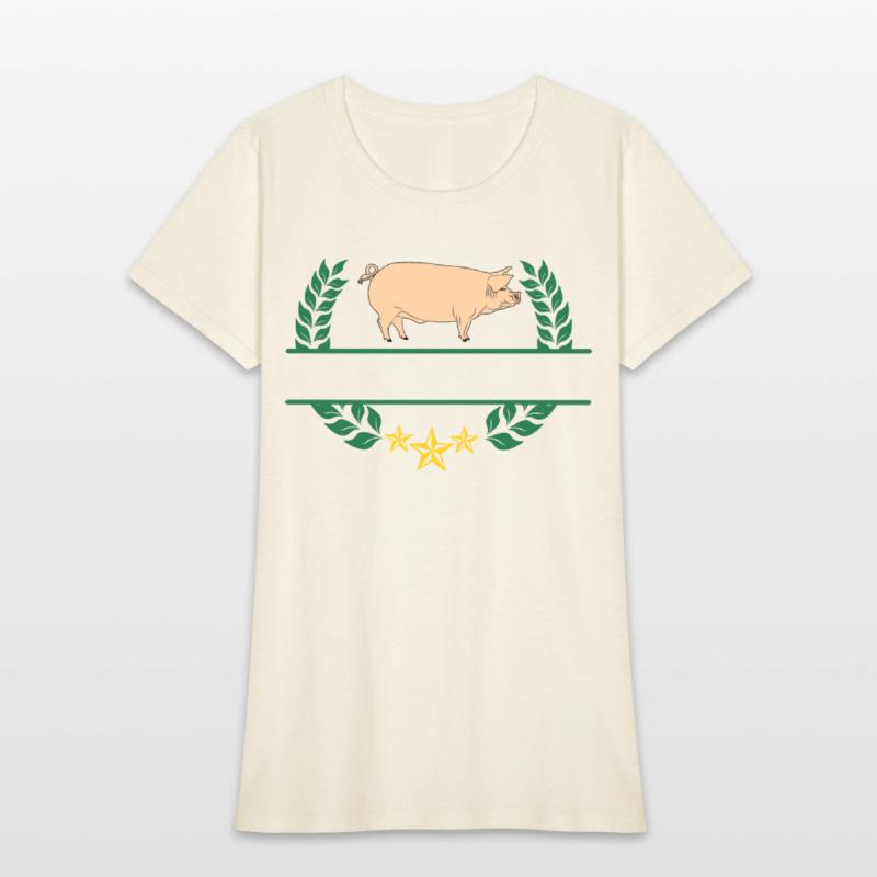 Pig with bar space in green laurel