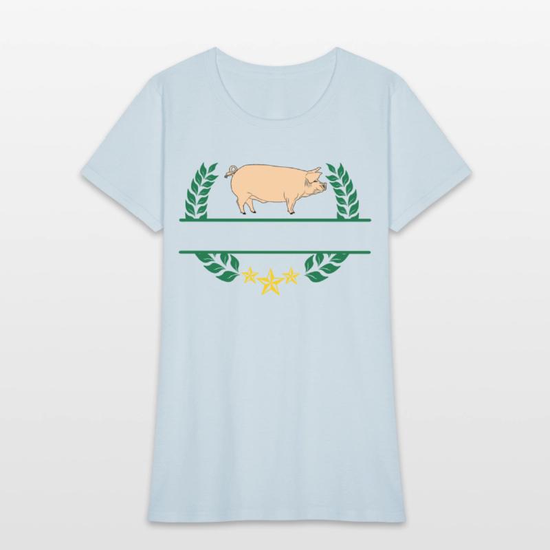 Pig with bar space in green laurel