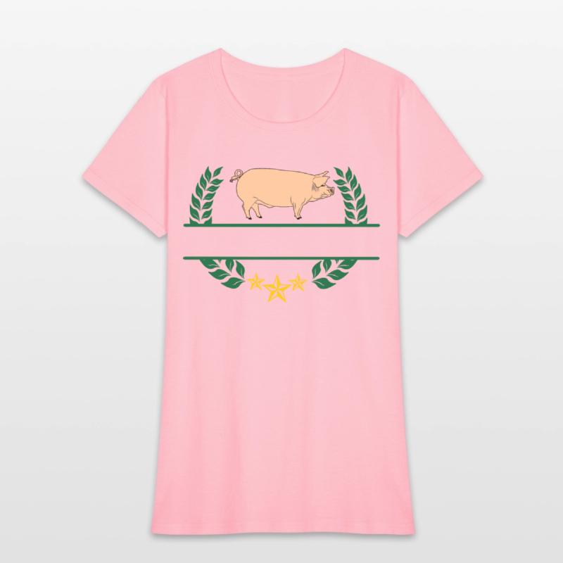 Pig with bar space in green laurel