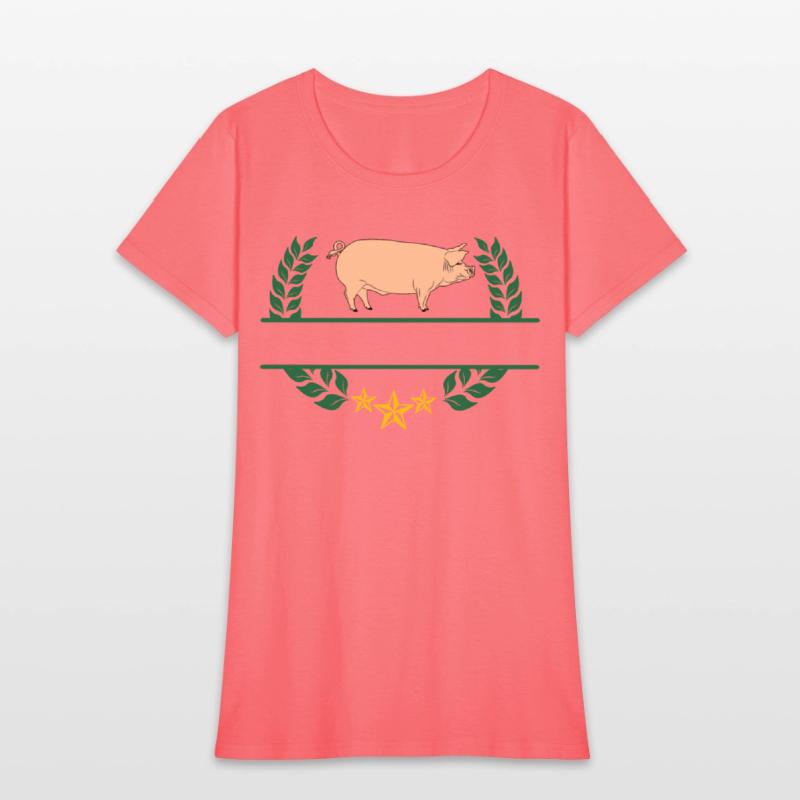 Pig with bar space in green laurel