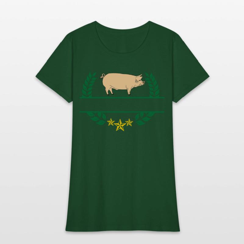 Pig with bar space in green laurel