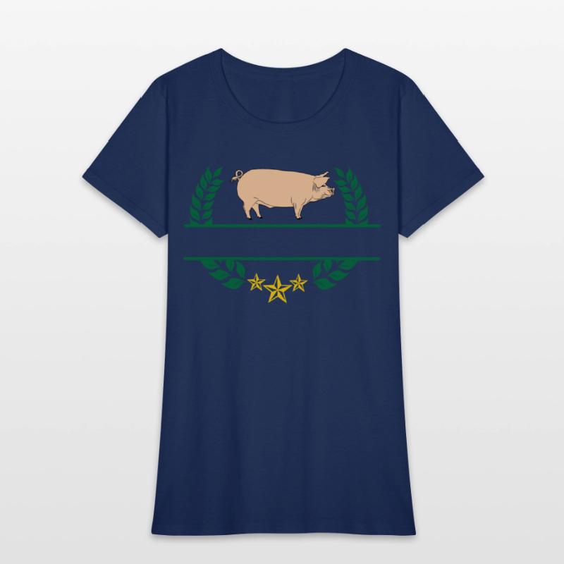 Pig with bar space in green laurel