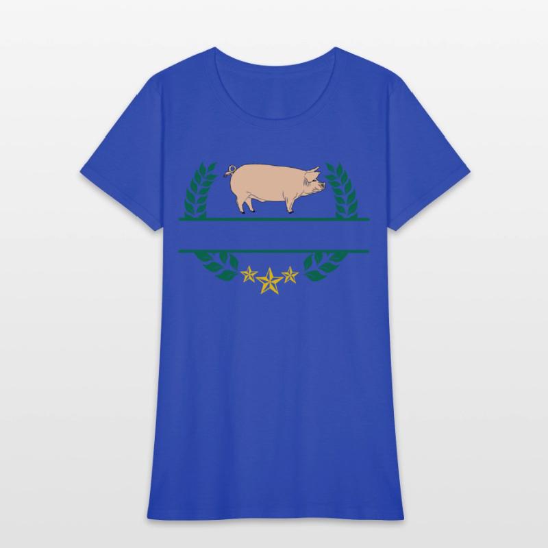 Pig with bar space in green laurel