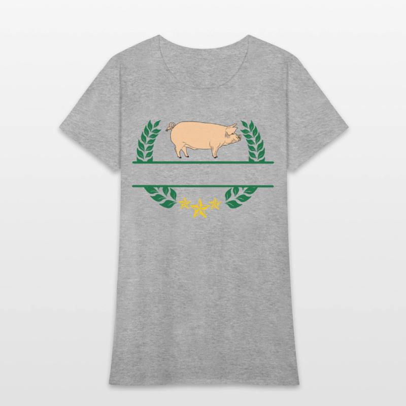 Pig with bar space in green laurel