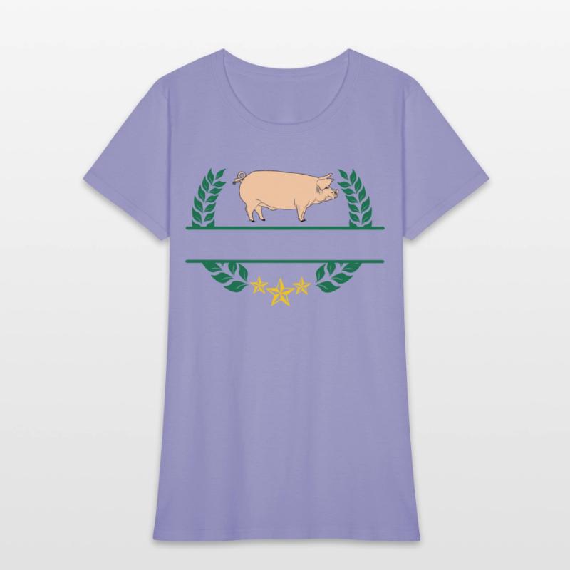 Pig with bar space in green laurel