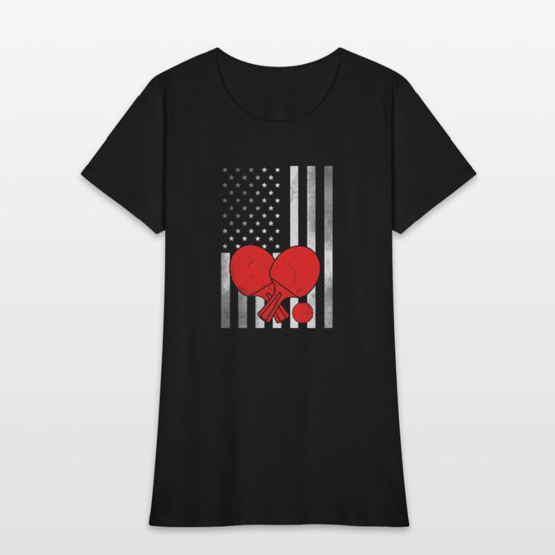 Ping Pong Vintage US Flag Proud Ping Pong