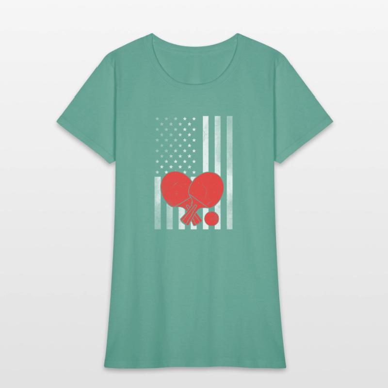 Ping Pong Vintage US Flag Proud Ping Pong
