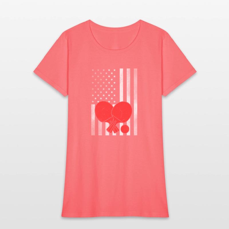 Ping Pong Vintage US Flag Proud Ping Pong