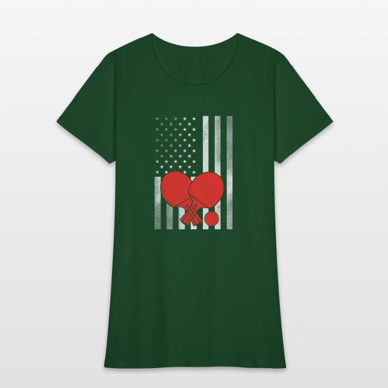 Ping Pong Vintage US Flag Proud Ping Pong