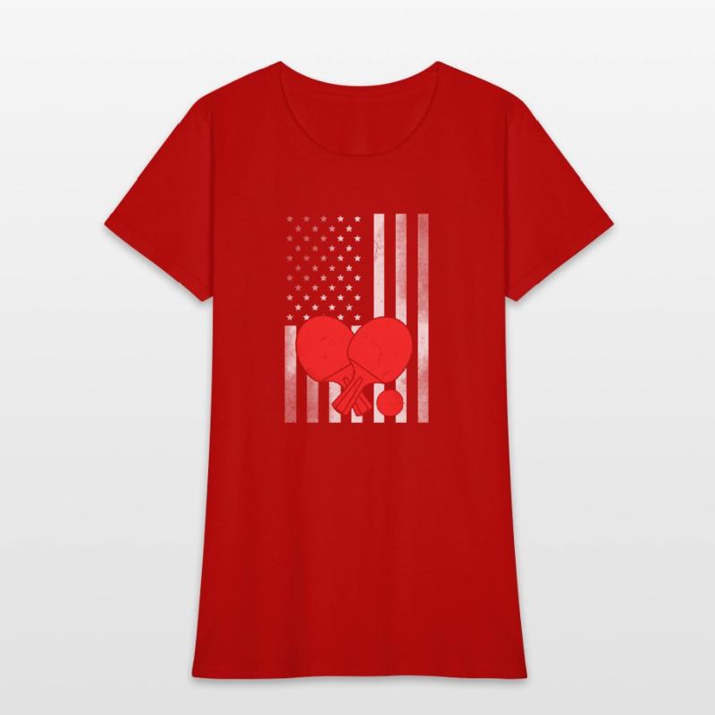 Ping Pong Vintage US Flag Proud Ping Pong