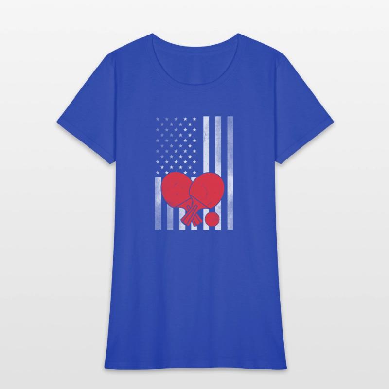 Ping Pong Vintage US Flag Proud Ping Pong