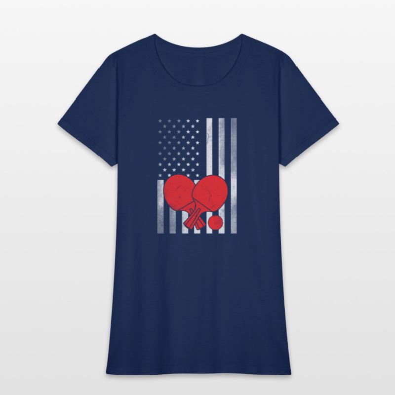 Ping Pong Vintage US Flag Proud Ping Pong