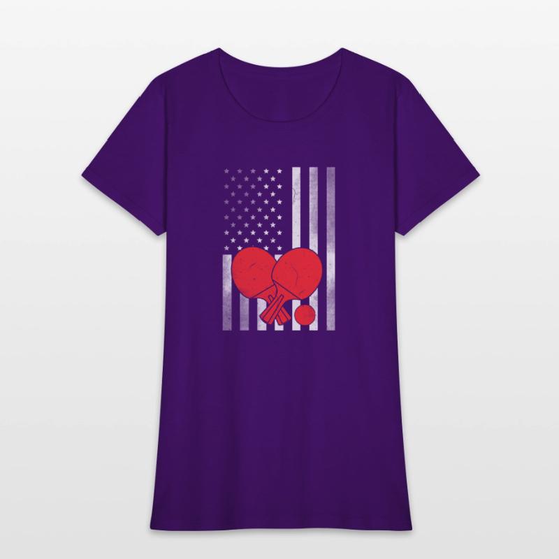 Ping Pong Vintage US Flag Proud Ping Pong