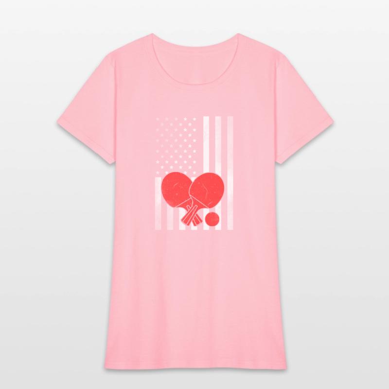 Ping Pong Vintage US Flag Proud Ping Pong