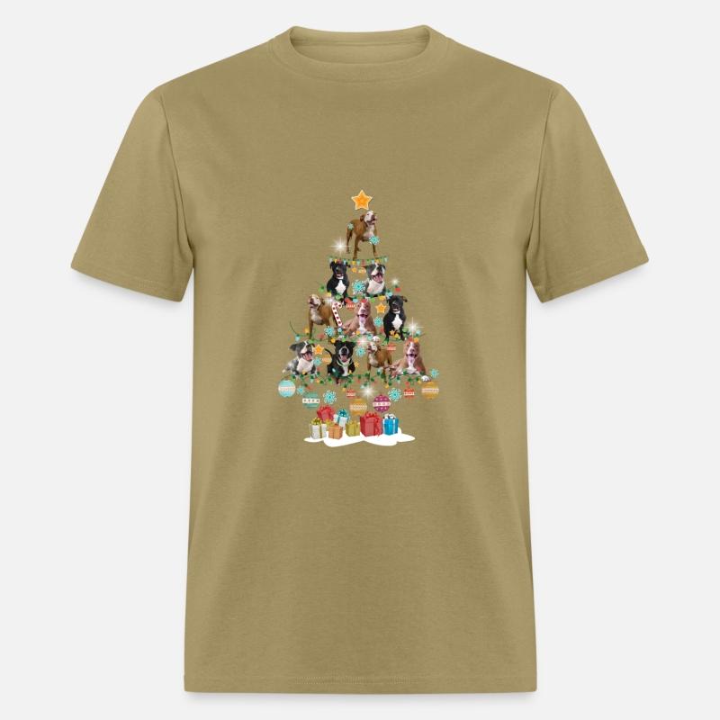 Pitbull Puppies Christmas Tree In A Bowl Funny