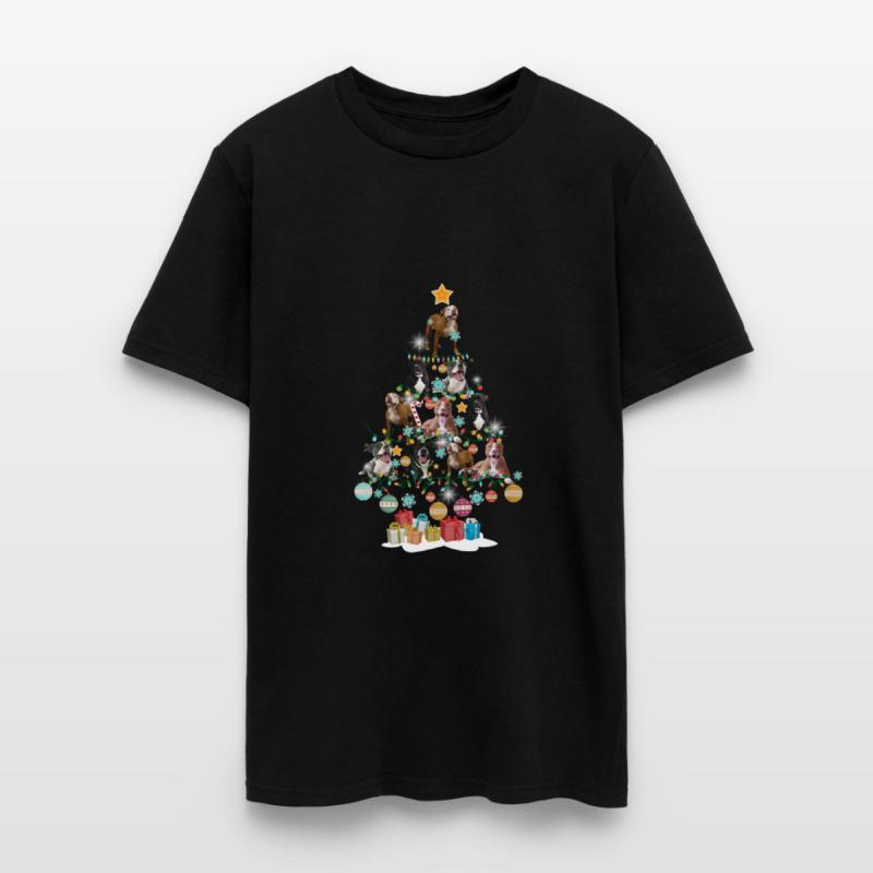 Pitbull Puppies Christmas Tree In A Bowl Funny