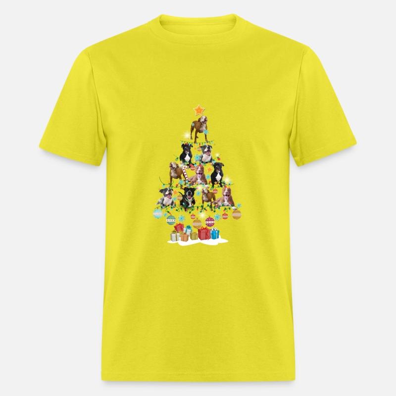 Pitbull Puppies Christmas Tree In A Bowl Funny