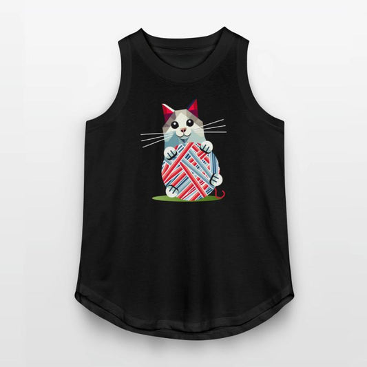 Playing cat with ball of wool - geometric motif