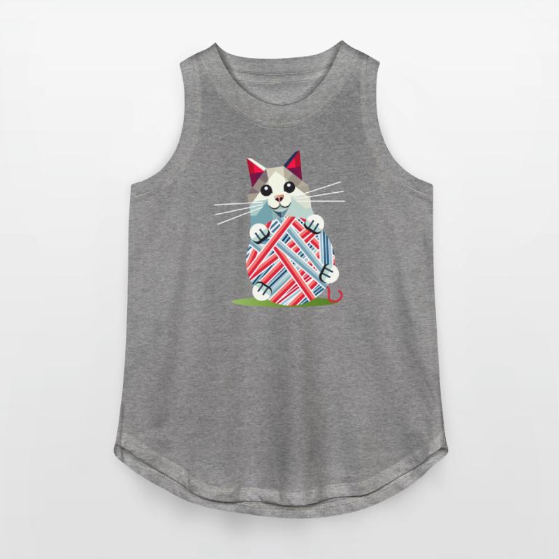 Playing cat with ball of wool - geometric motif