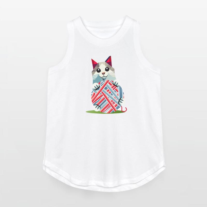 Playing cat with ball of wool - geometric motif