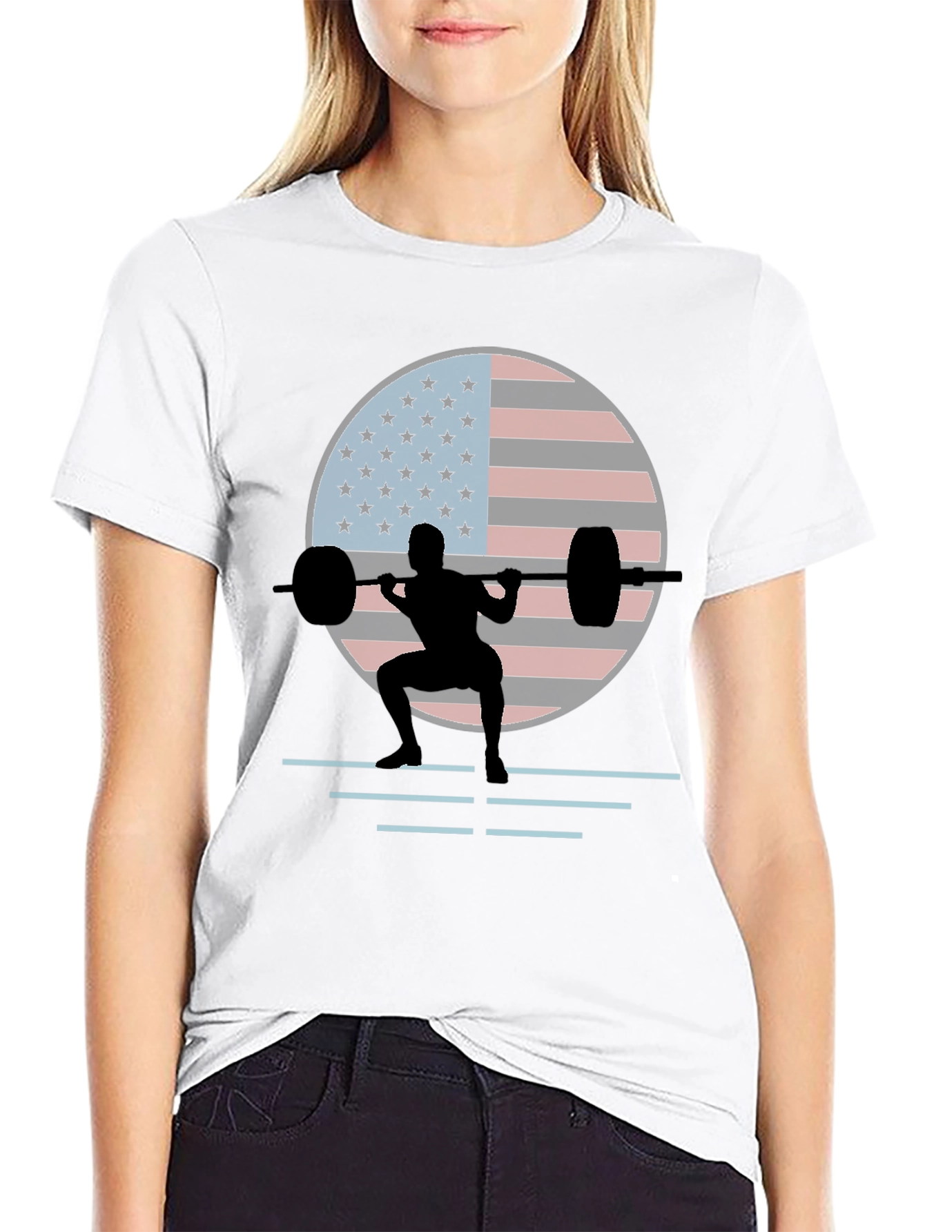 American Flag Weightlifting T-Shirt