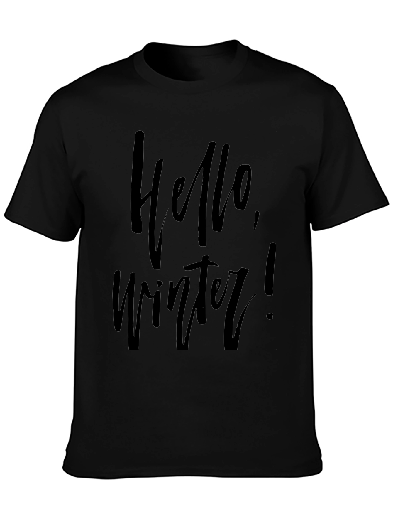 Hello Winter Graphic Black T-Shirt