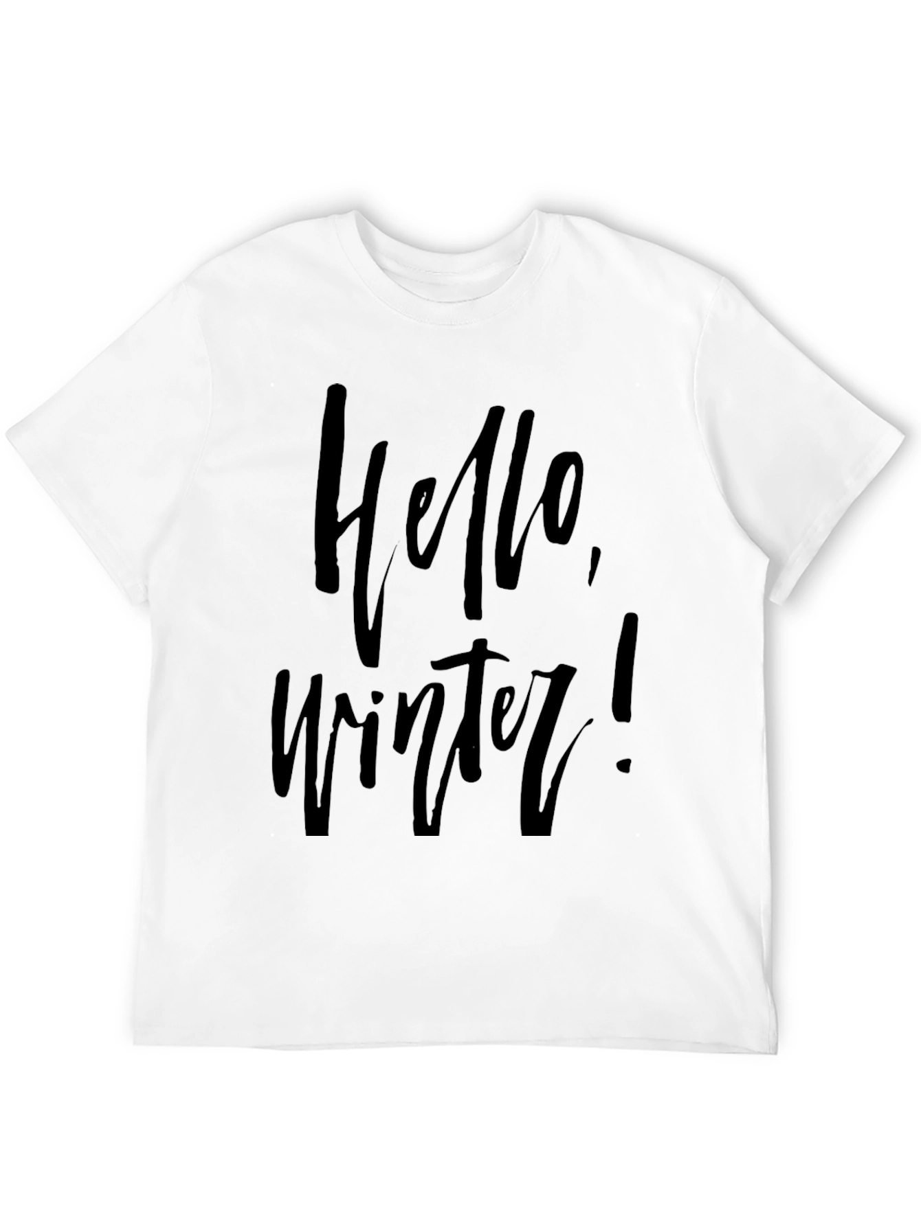 Hello Winter Graphic Black T-Shirt