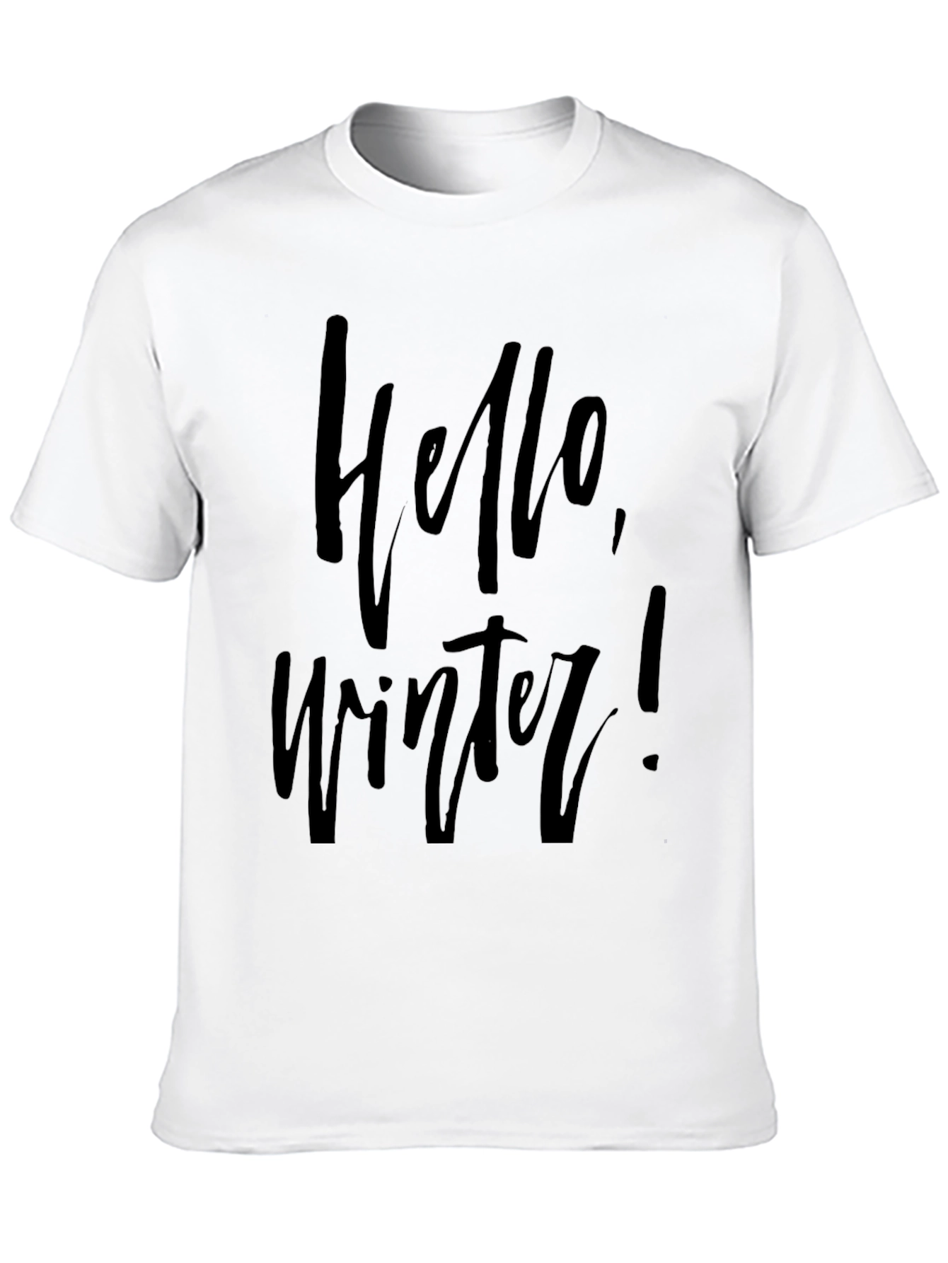 Hello Winter Graphic Black T-Shirt