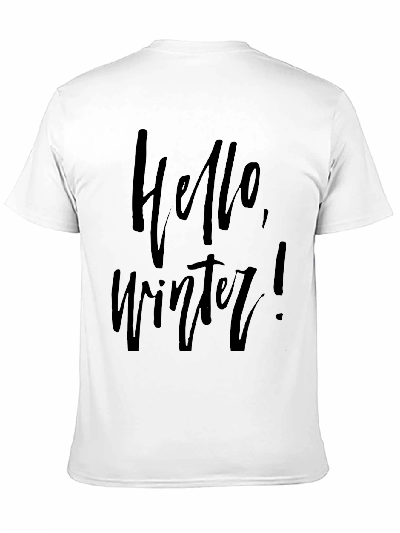 Hello Winter Graphic Black T-Shirt
