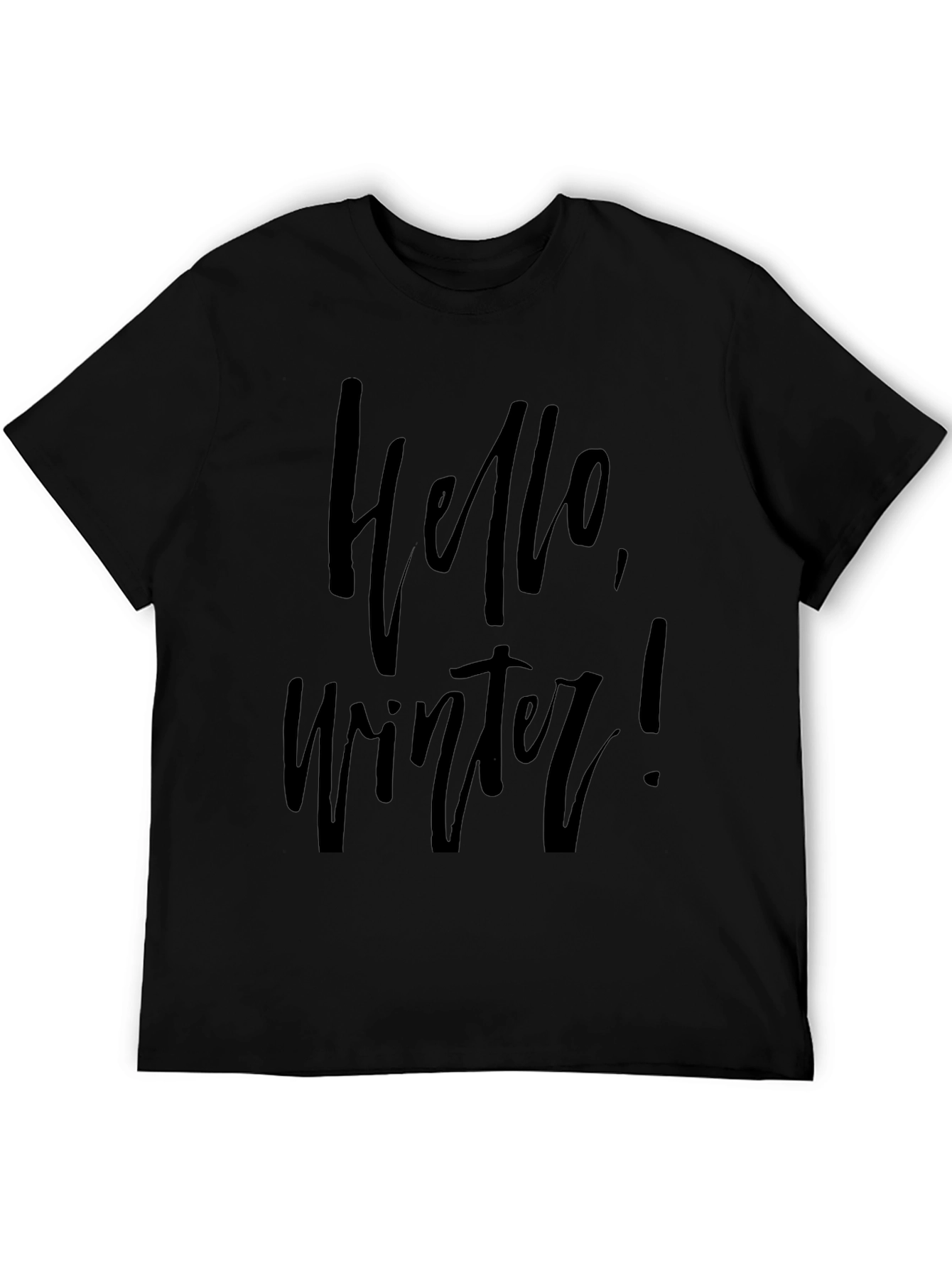 Hello Winter Graphic Black T-Shirt
