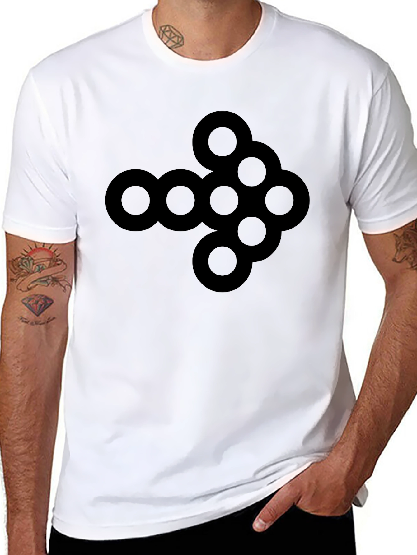 Abstract Arrow Graphic Tee - Black Cotton