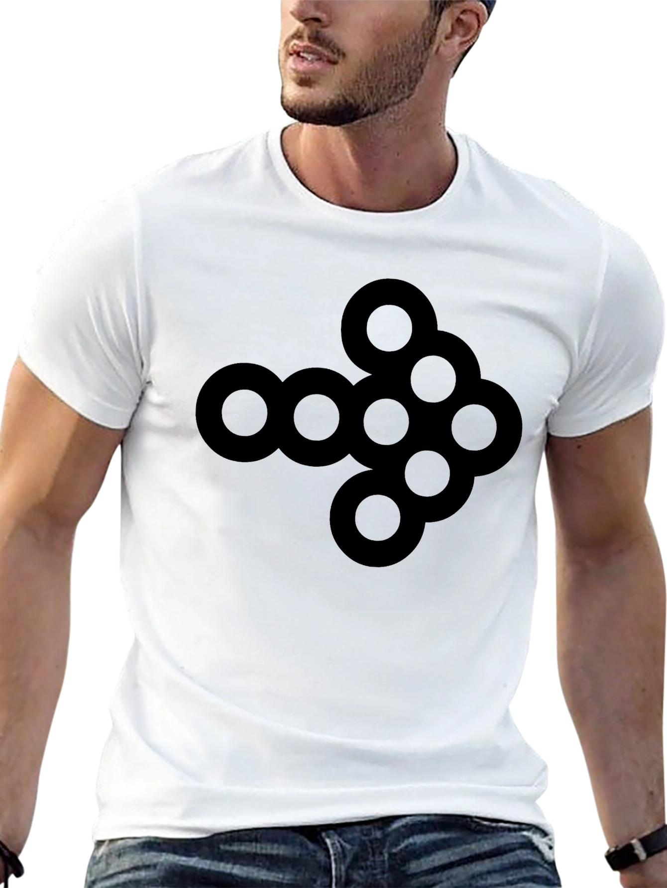 Abstract Arrow Graphic Tee - Black Cotton