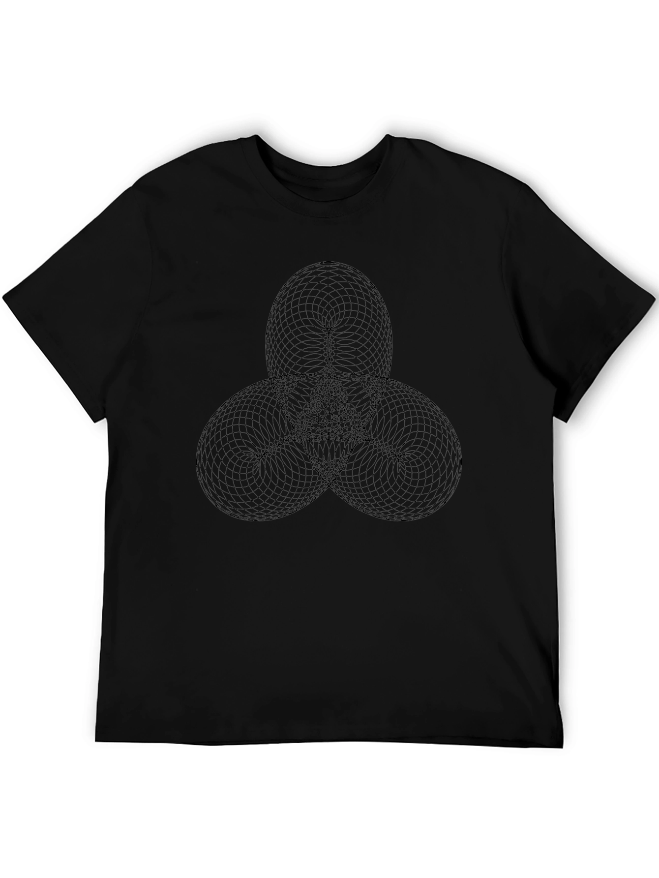 Abstract Graphic Tee - Modern Geometric Design Black Shirt