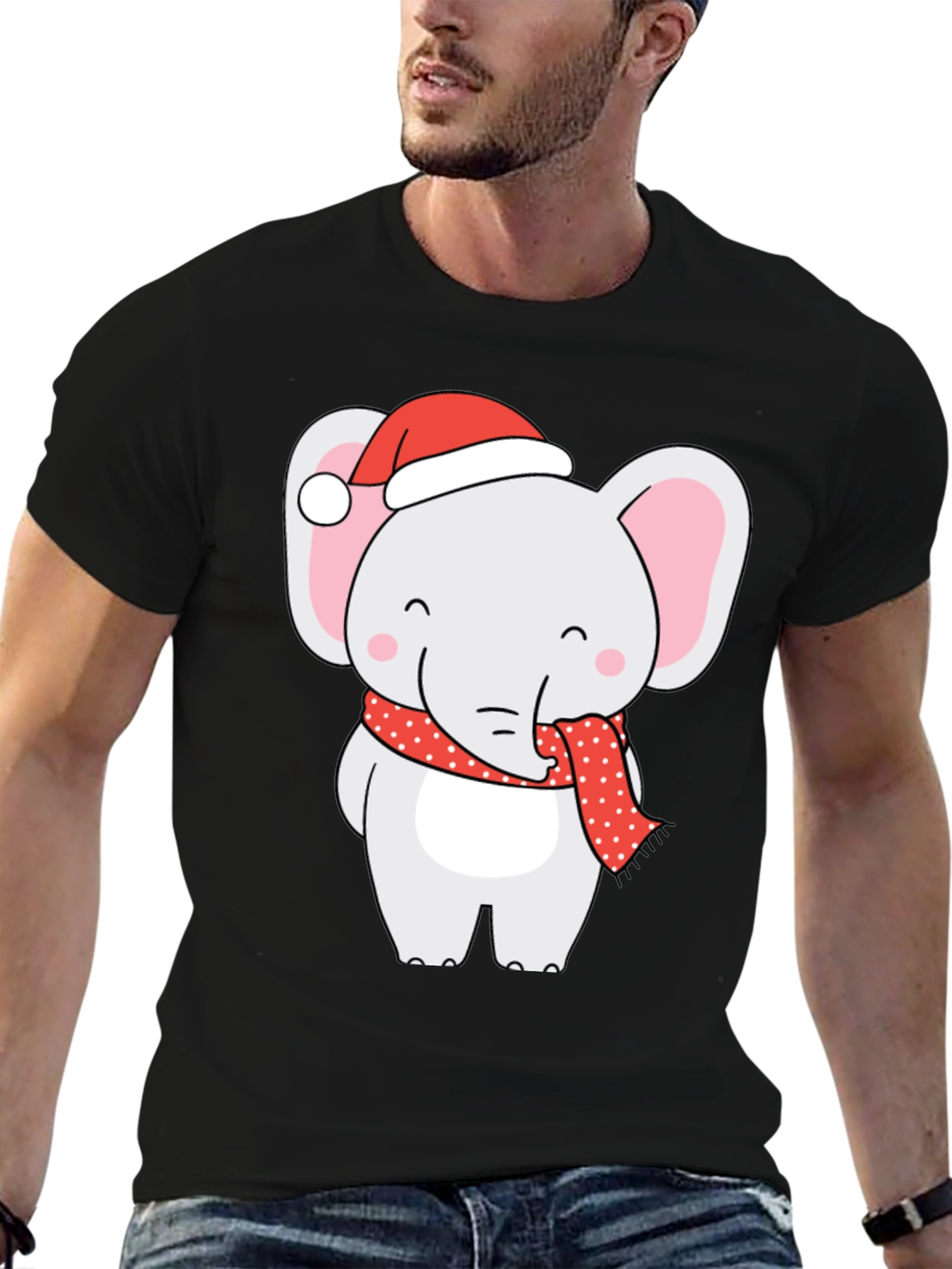 Holiday Elephant Graphic Tee - Festive Fun!