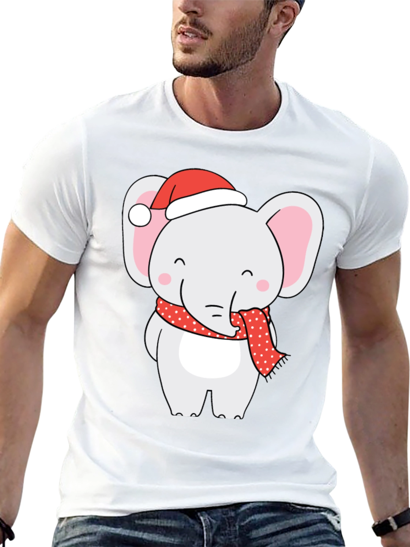 Holiday Elephant Graphic Tee - Festive Fun!