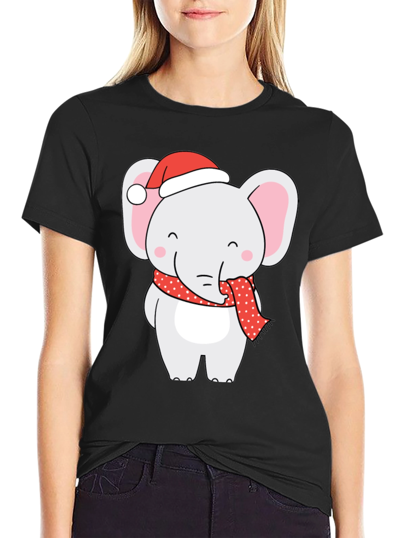 Holiday Elephant Graphic Tee - Festive Fun!