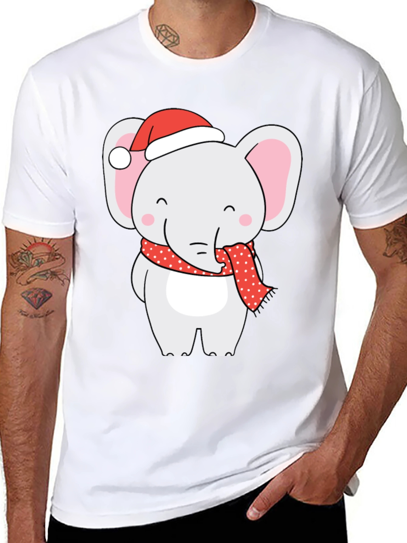 Holiday Elephant Graphic Tee - Festive Fun!
