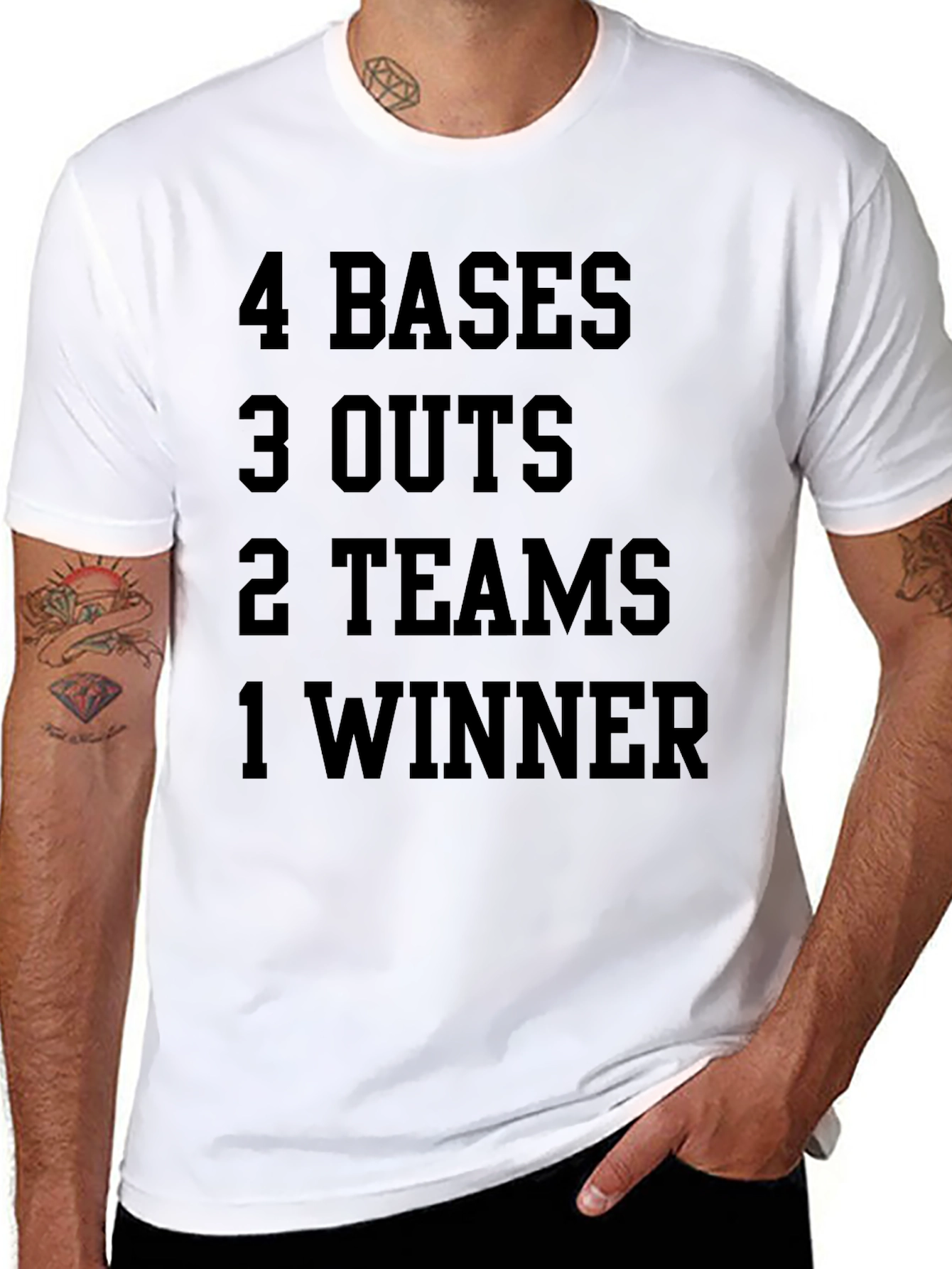 4 Bases 3 Outs Baseball T-Shirt