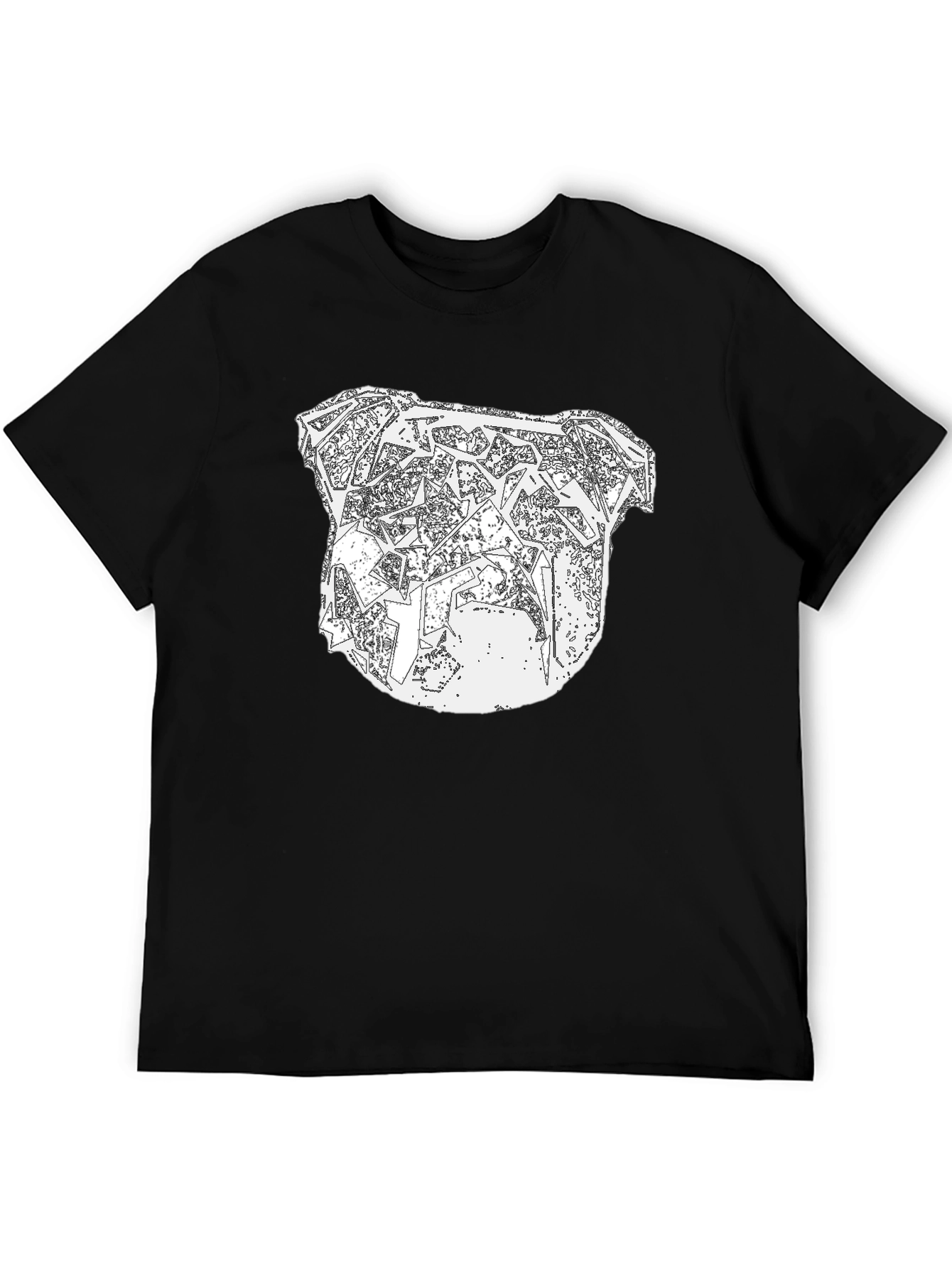 Abstract Bulldog Graphic Tee - Mens Black T-Shirt