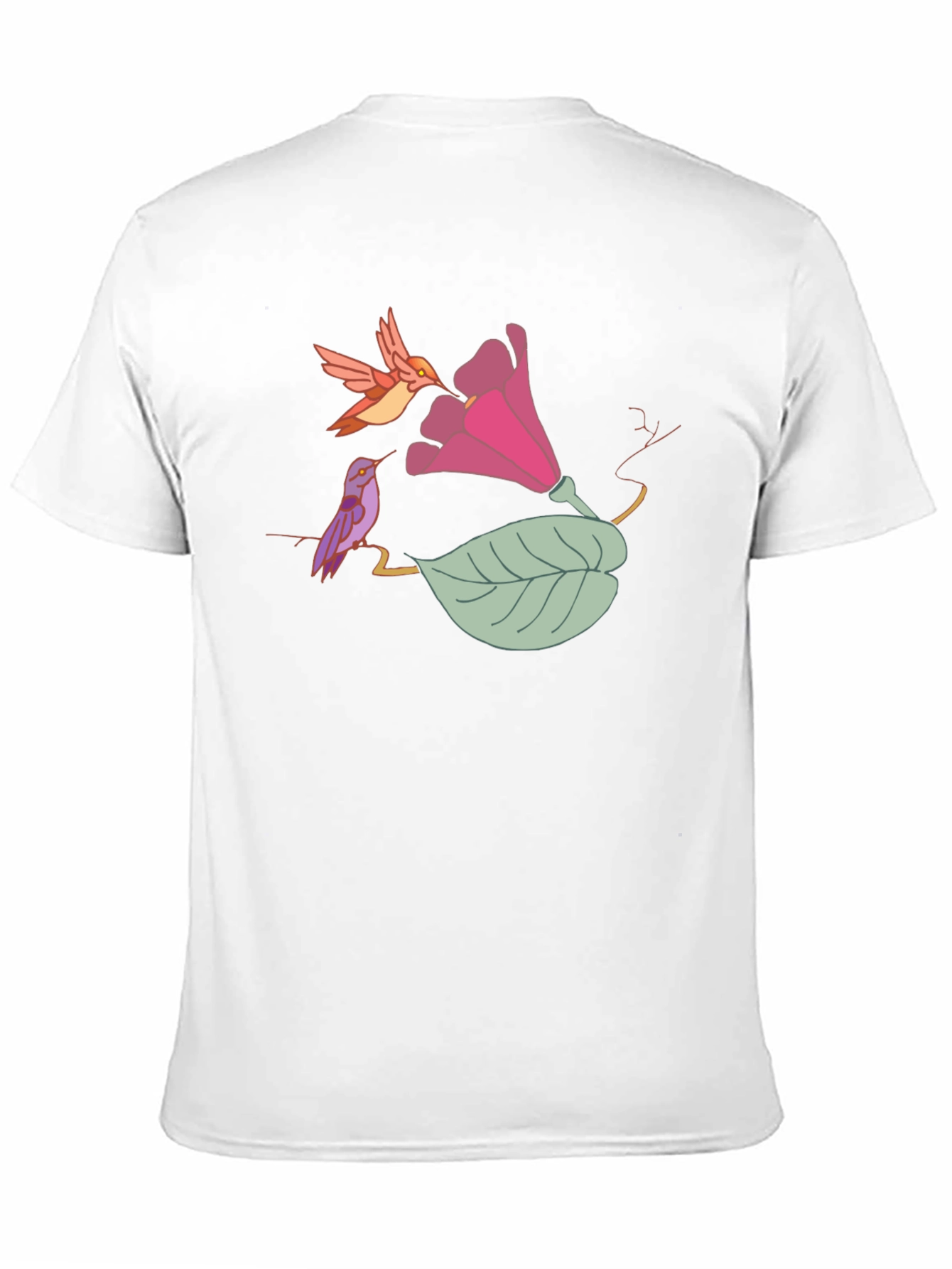 Hummingbird Floral Black T-Shirt