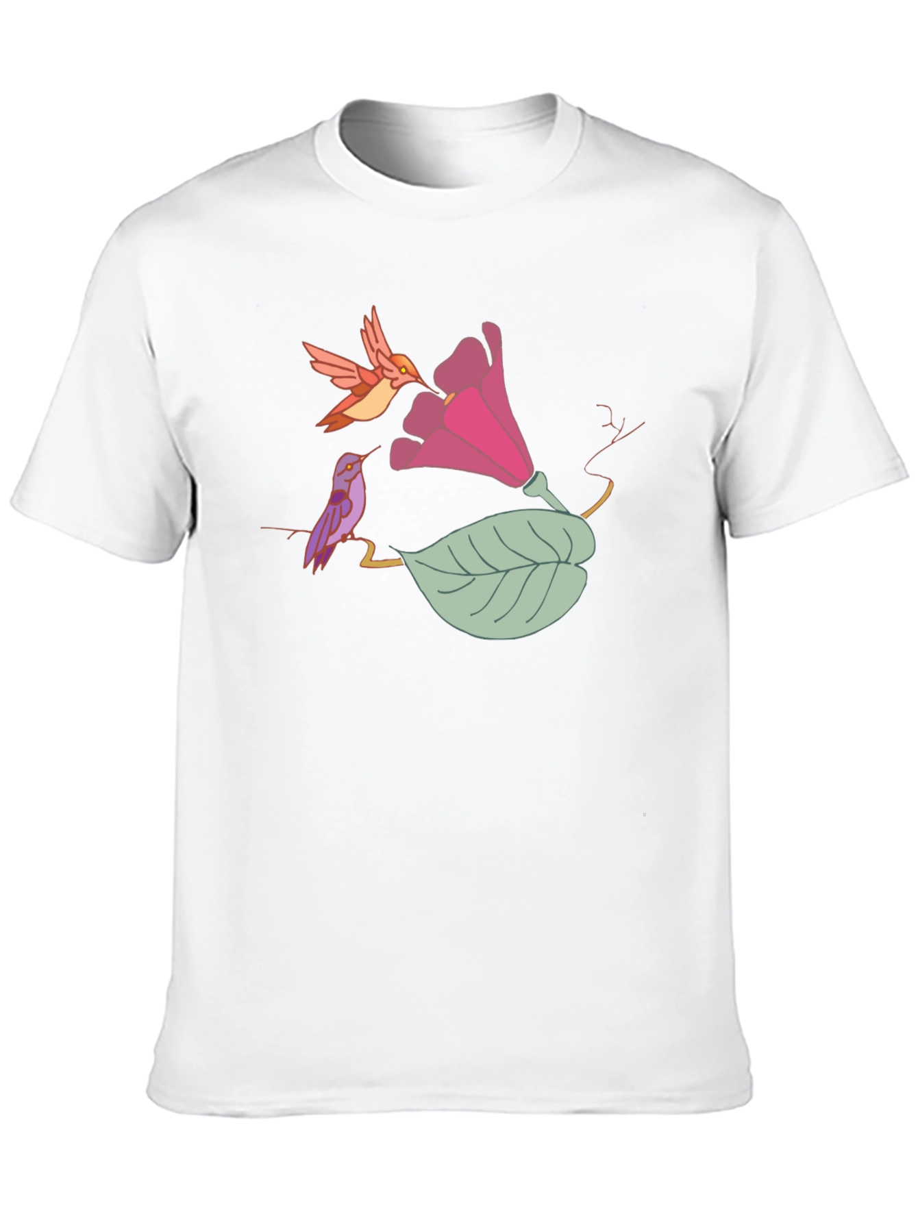 Hummingbird Floral Black T-Shirt