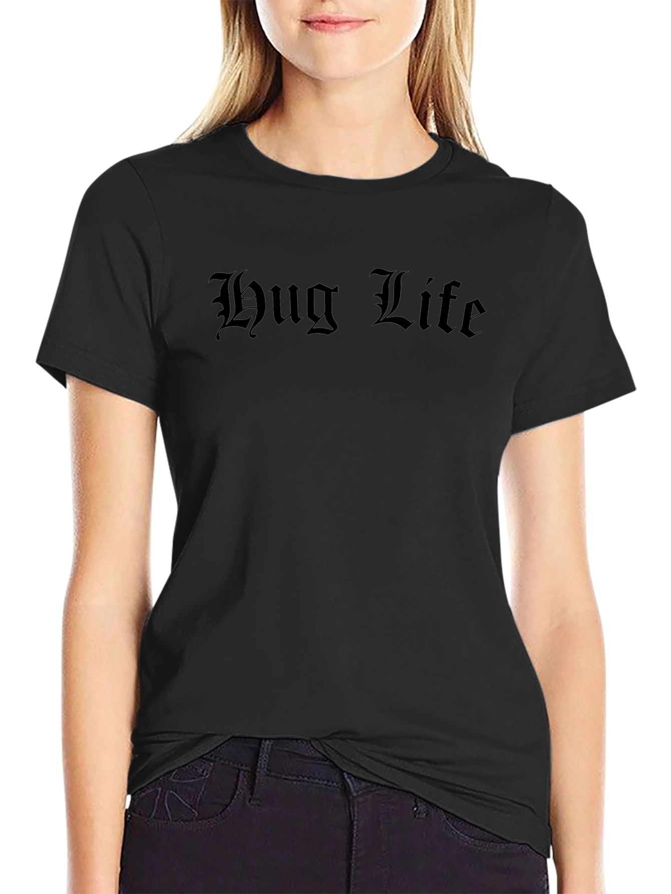 Hug Life Black Graphic Tee