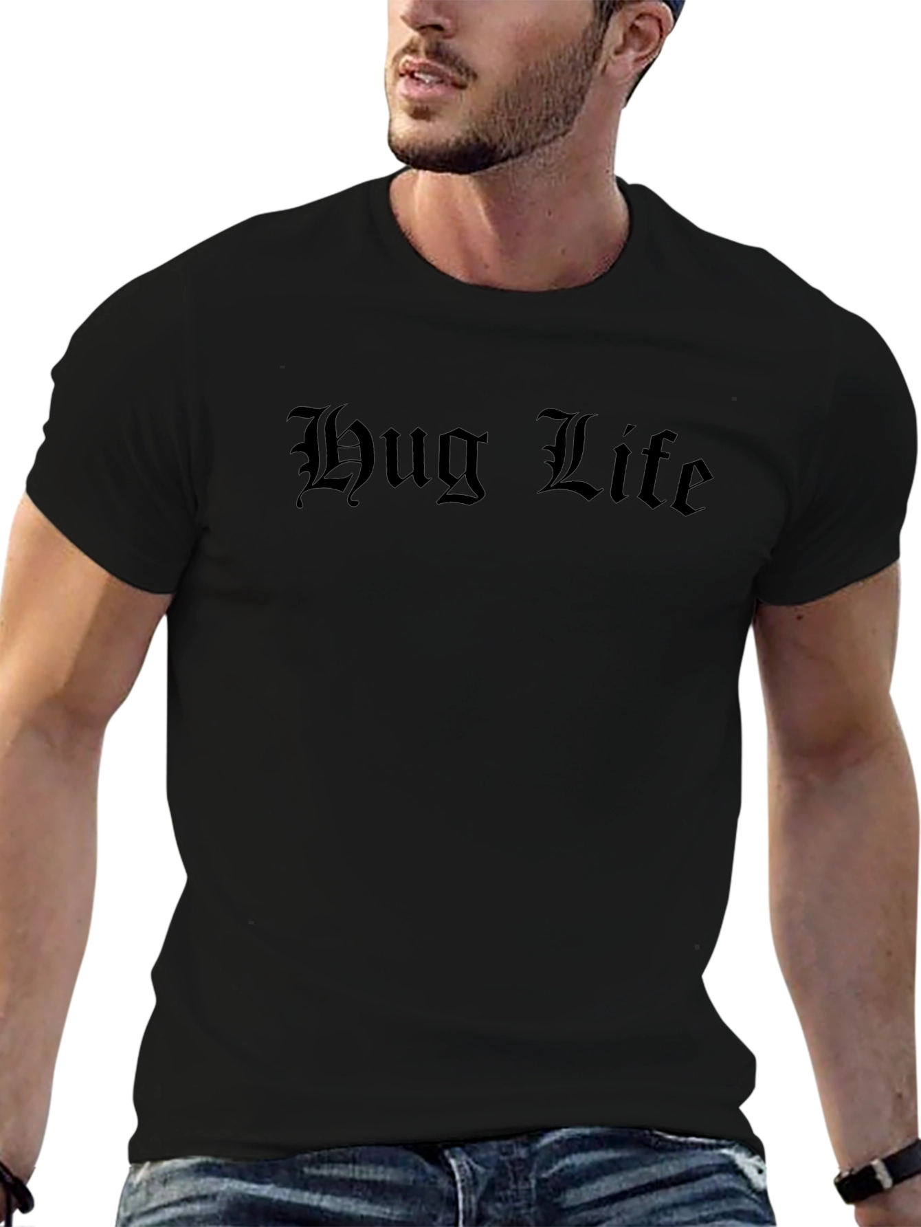 Hug Life Black Graphic Tee