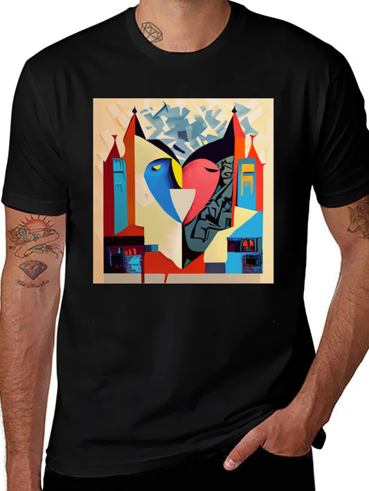 Abstract City T-Shirt Colorful Graphic Tee Urban Style