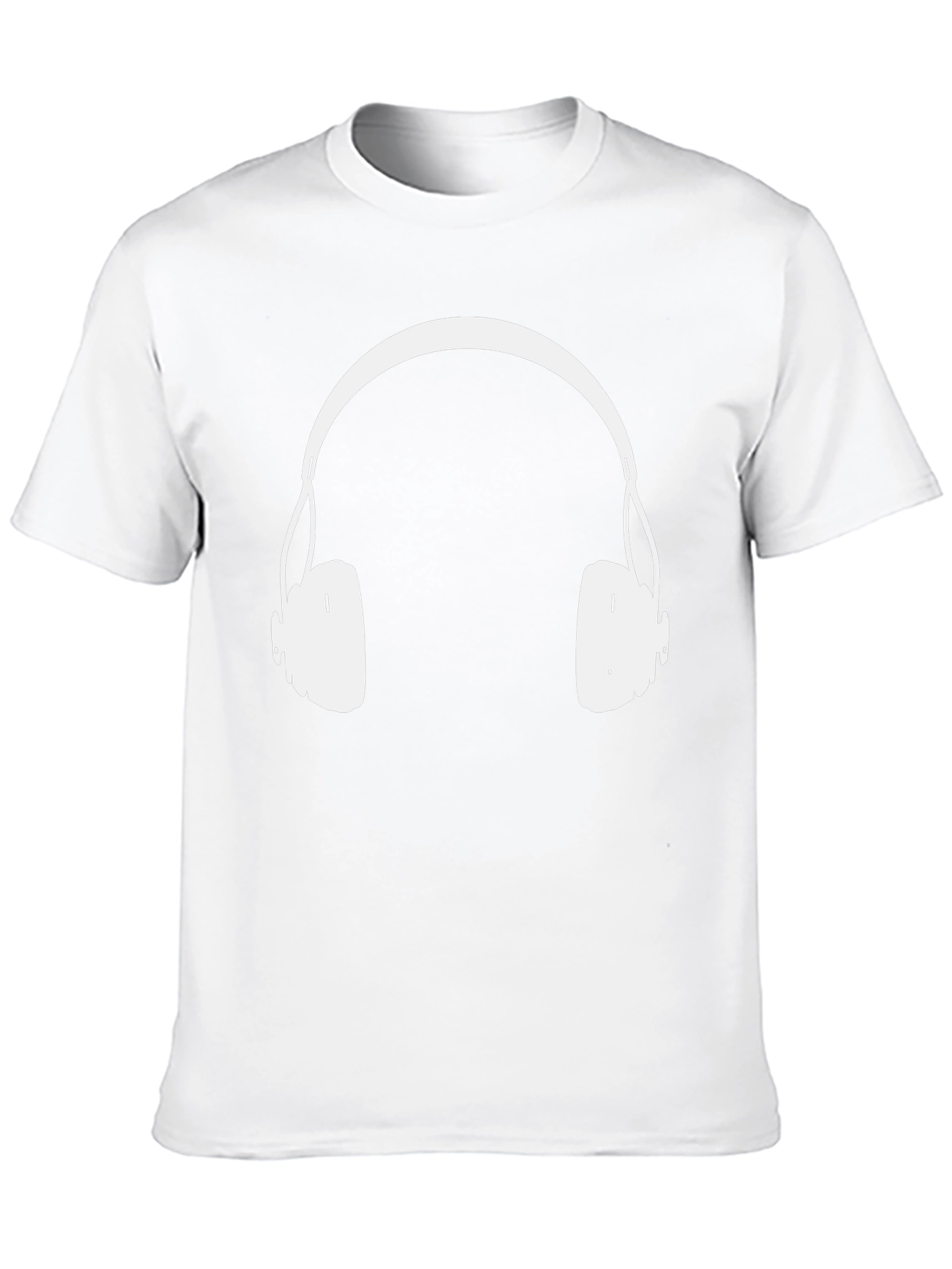 Headphones Graphic Tee - Black Cotton Blend