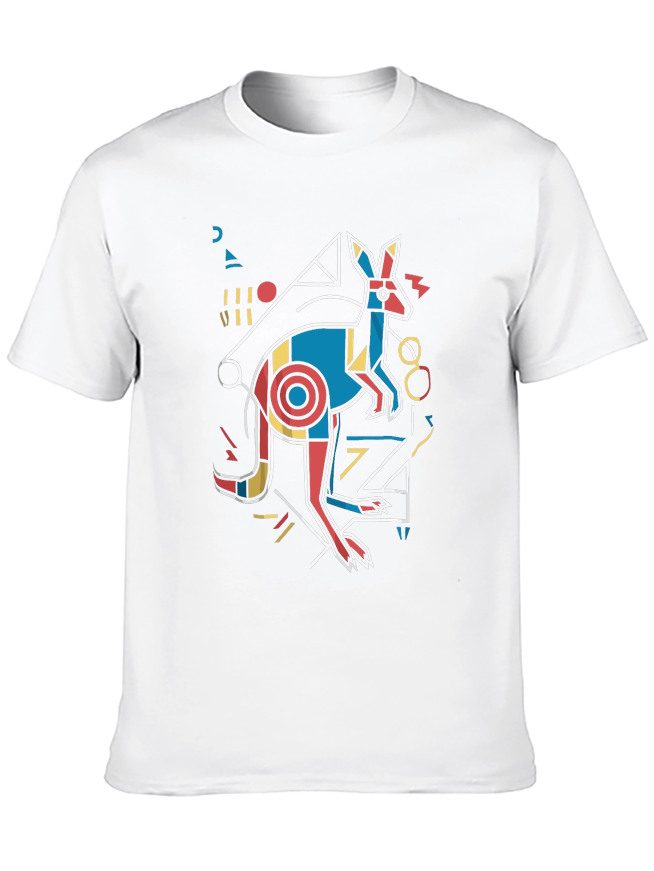 Abstract Kangaroo Graphic Tee - Black
